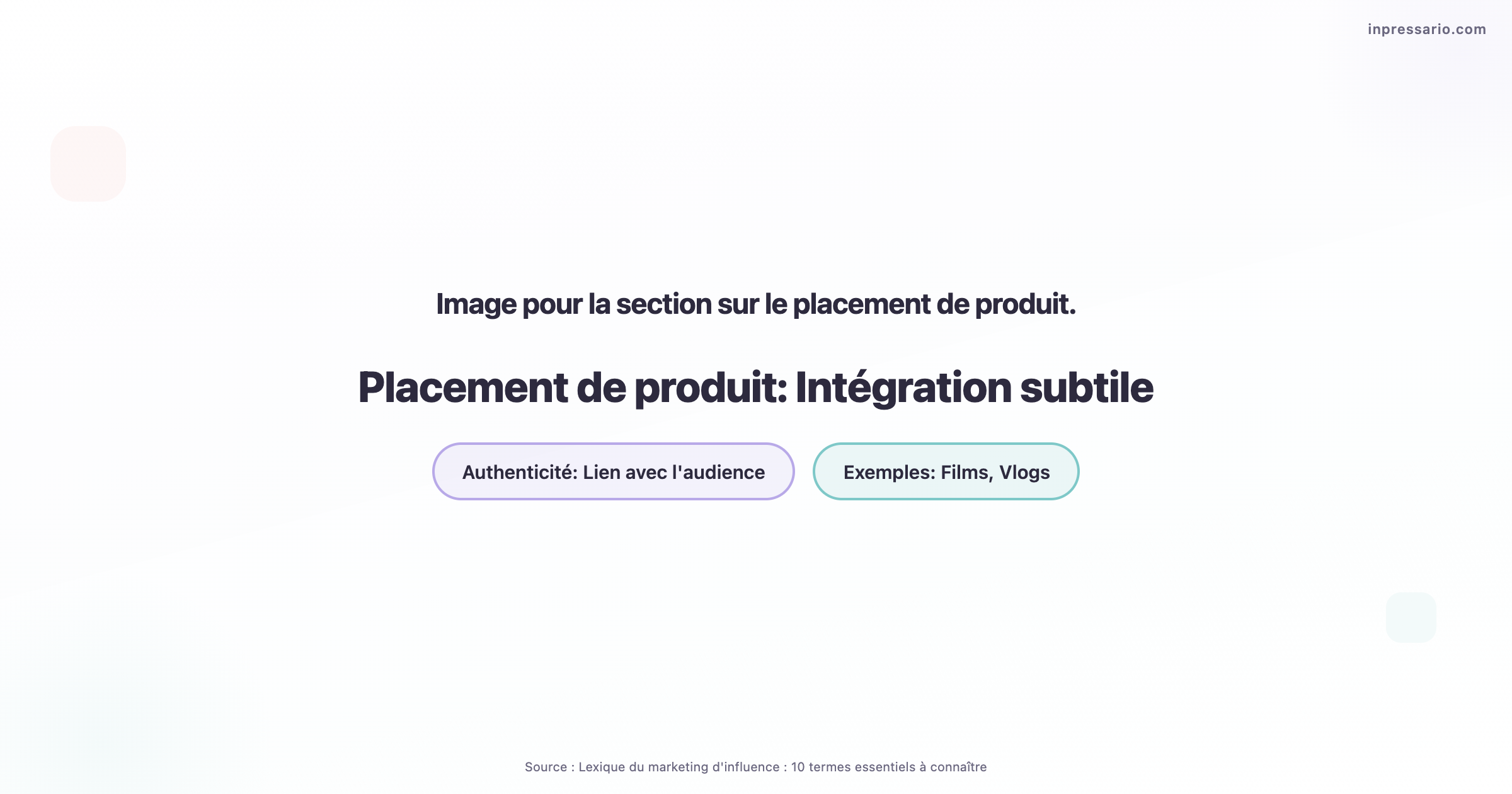 Placement de produit illustré avec des exemples de collaborations entre marques et influenceurs.