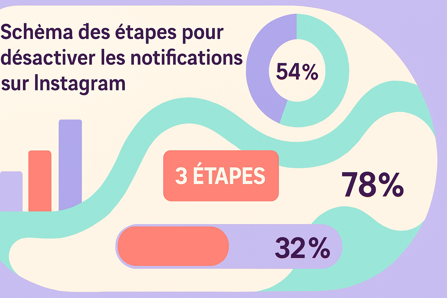Schéma des étapes pour désactiver les notifications sur Instagram.