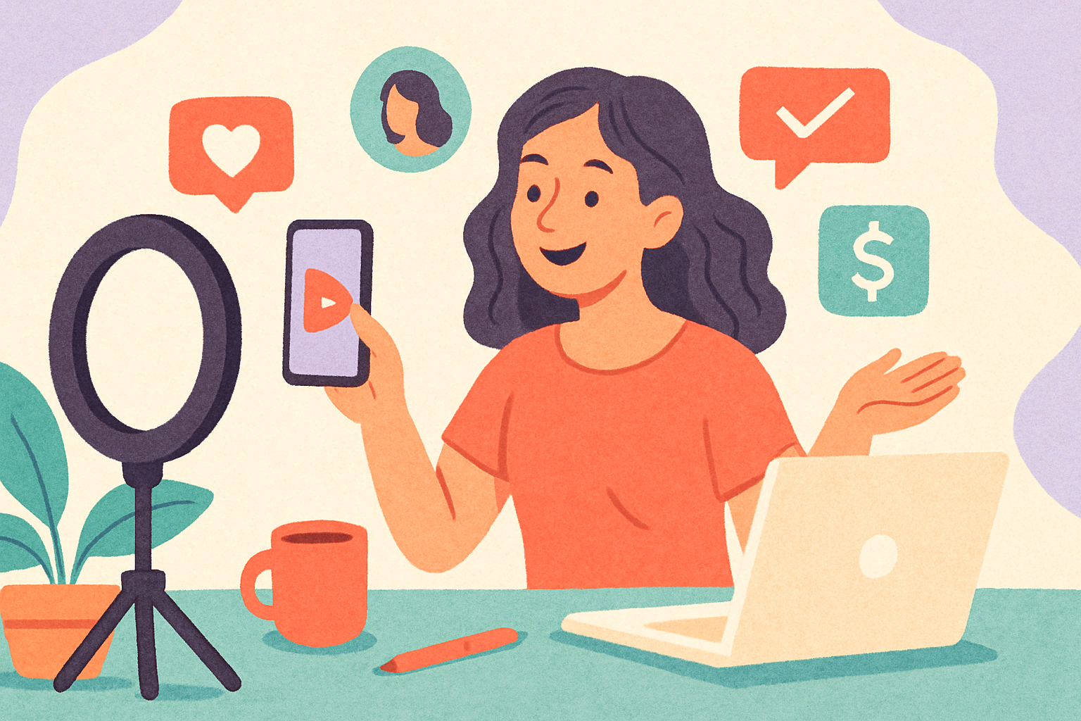 Infographie sur le métier d'influenceur et ses obligations fiscales.